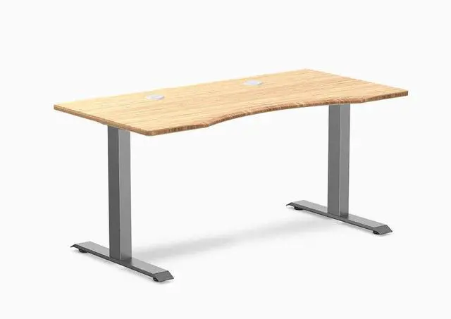 Main image of Desky Zero Ergo Edge Office Desk - Bamboo / 48 x 30 in / Space Gray