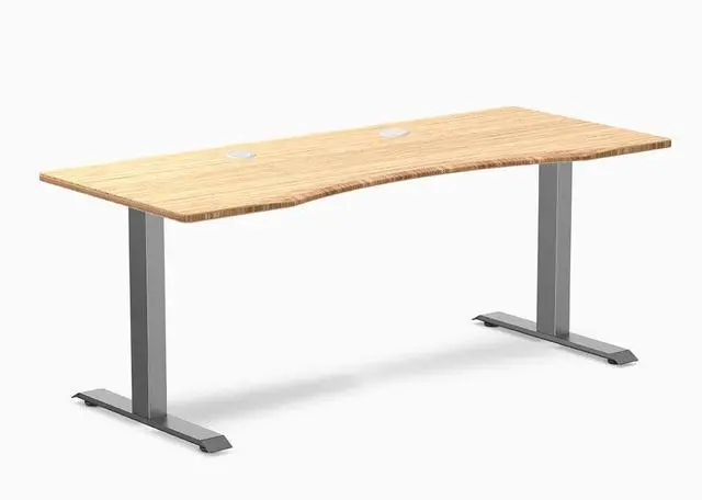 Main image of Desky Zero Ergo Edge Office Desk - Bamboo / 48 x 30 in / Space Gray