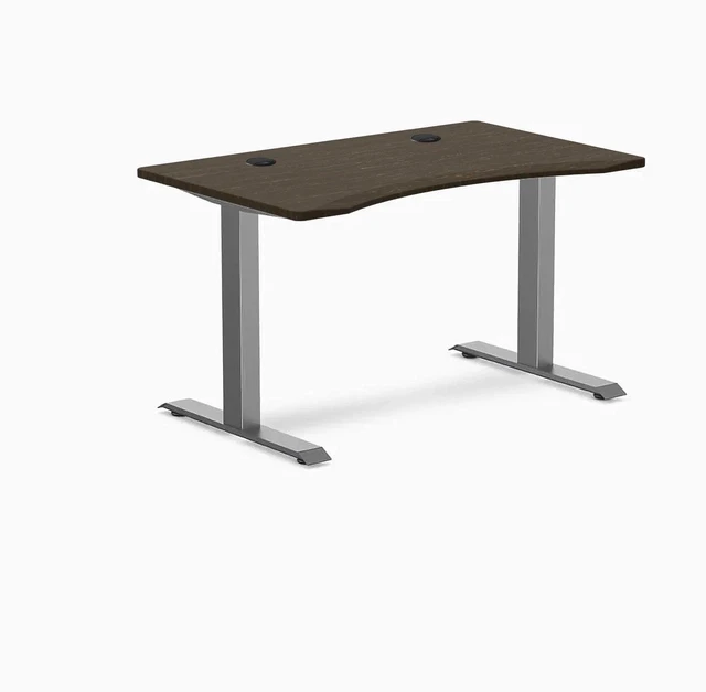 Main image of Desky Zero Ergo Edge Office Desk - Dark Bamboo / 48 x 30 in / Space Gray