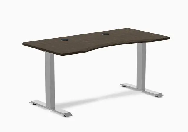 Main image of Desky Zero Ergo Edge Office Desk - Dark Bamboo / 48 x 30 in / Grey