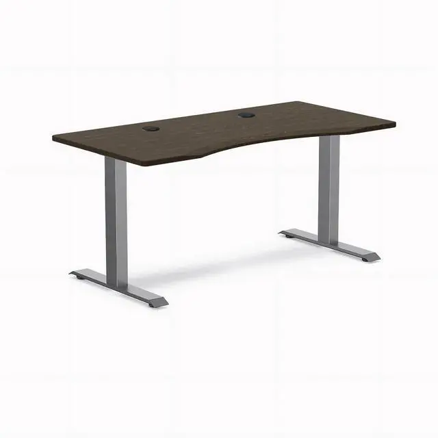 Main image of Desky Zero Ergo Edge Office Desk - Dark Bamboo / 48 x 30 in / Space Gray