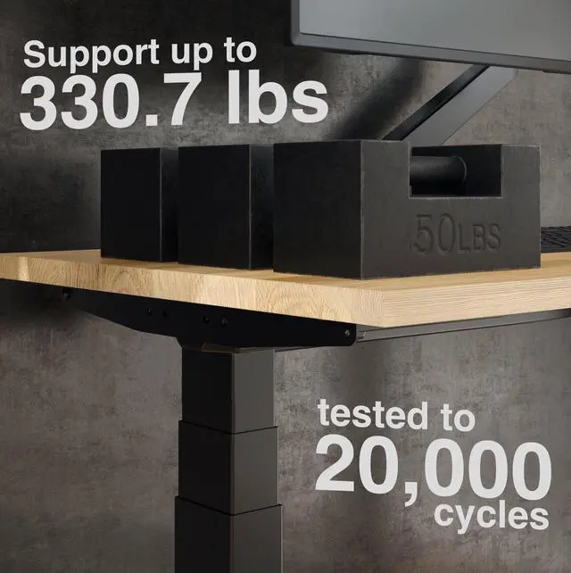 Alt view image 3 of 6 - Desky Dual Hardwood Sit Stand Desk - Maple / 48 x 30 in / Matte Black