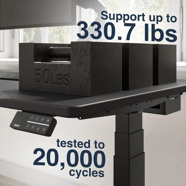 Alt view image 2 of 6 - Desky Dual Ergo Edge Sit Stand Desk - White / 48 x 30 in / White
