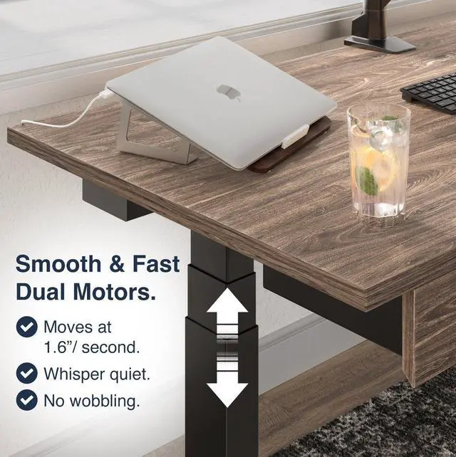 Alt view image 4 of 6 - Desky Dual Laminate Sit Stand Desk - White / 70.9 x 29.5 in / White