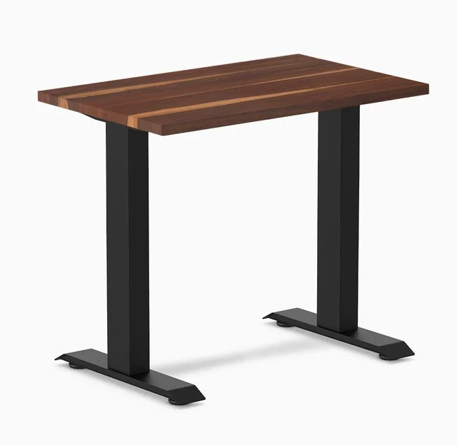 Main image of Desky Zero Mini Hardwood Office Desk - Pheasantwood / 32 x 20 in / Matte Black