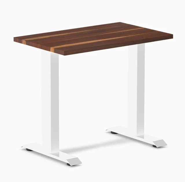 Main image of Desky Zero Mini Hardwood Office Desk - Pheasantwood / 32 x 20 in / White