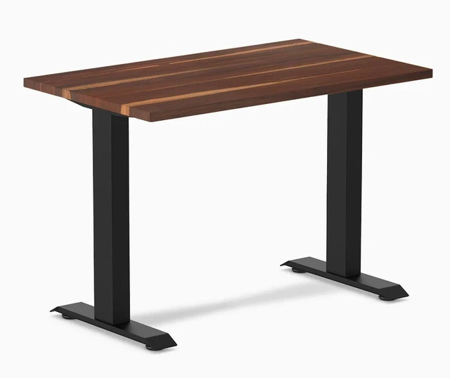 Main image of Desky Zero Mini Hardwood Office Desk - Pheasantwood / 40 x 24 in / Matte Black