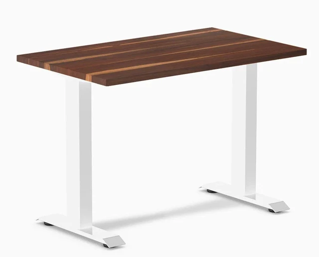 Main image of Desky Zero Mini Hardwood Office Desk - Pheasantwood / 40 x 24 in / White