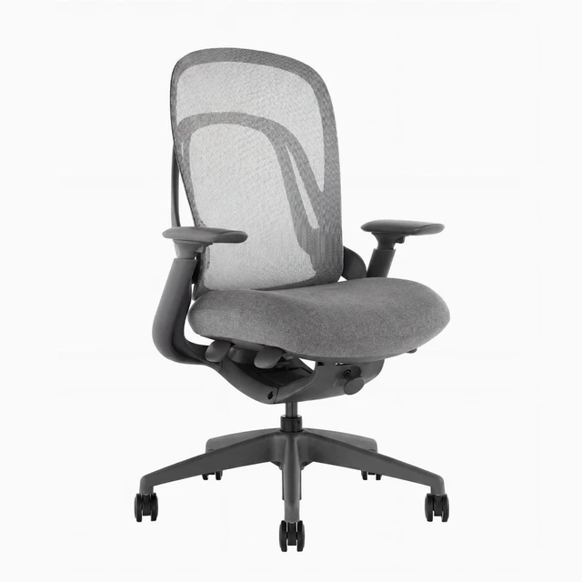 Main image of Desky Pivot Ergonomic Office Task Chair - Grey / Without Headrest