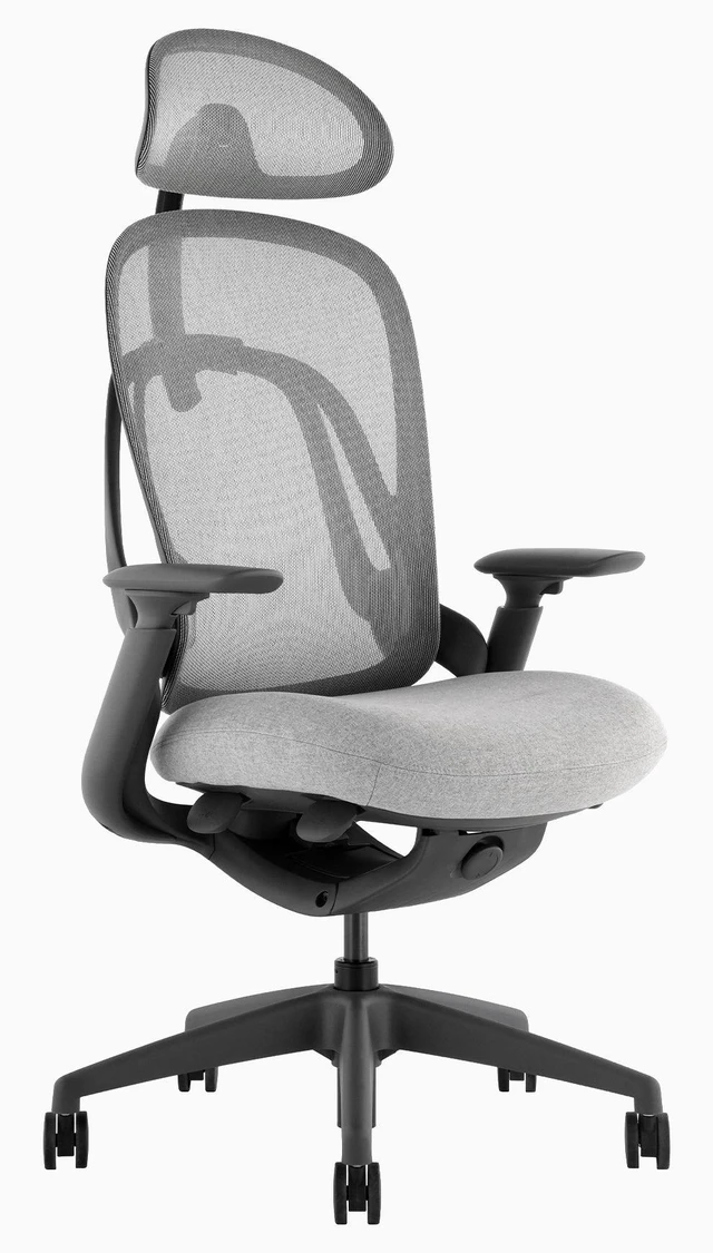 Main image of Desky Pivot Ergonomic Office Task Chair - Grey / With Headrest
