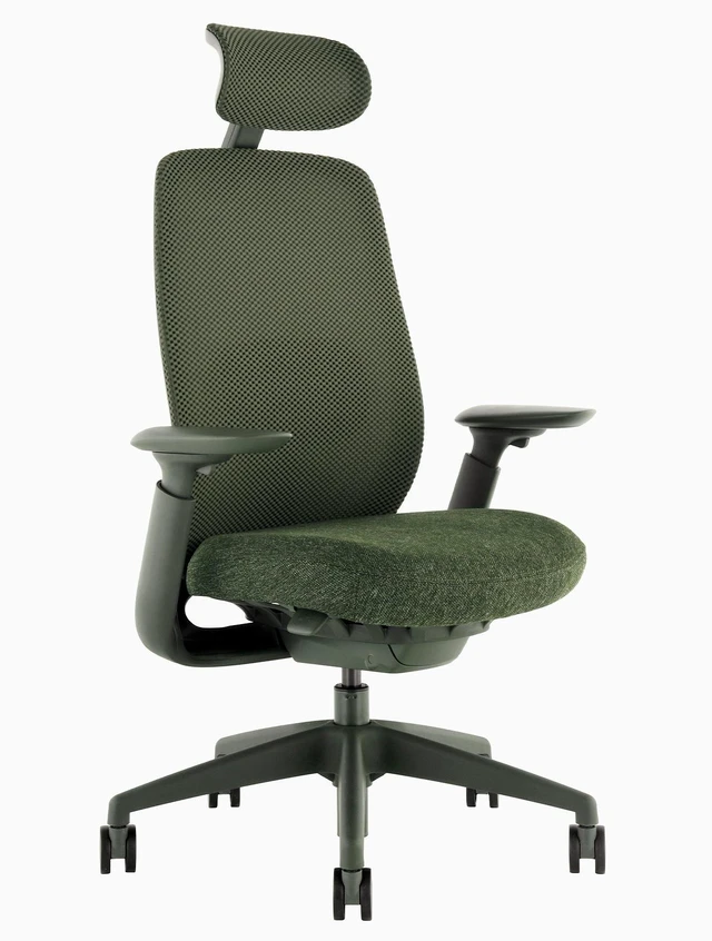 Main image of Desky Sereno Ergonomic Office Task Chair - Dark Green / Headrest