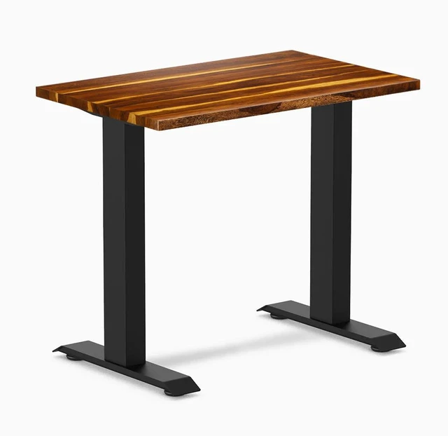 Main image of Desky Zero Mini Hardwood Office Desk - Pheasantwood / 32 x 20 in / Matte Black