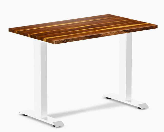 Main image of Desky Zero Mini Hardwood Office Desk - Pheasantwood / 40 x 24 in / White