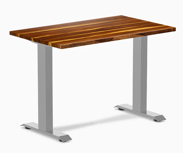 Main image of Desky Zero Mini Hardwood Office Desk - Pheasantwood / 40 x 24 in / Gray