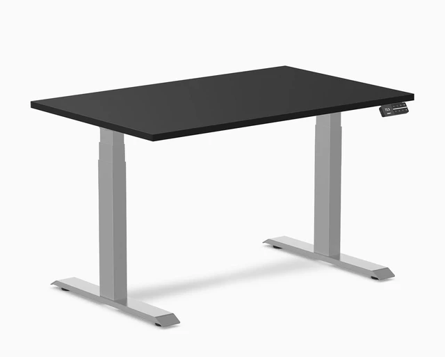 Main image of Desky Alpha Dual Sit Stand Gaming Desk - Straight Edge / 47.2 x 29.5 in / Gray
