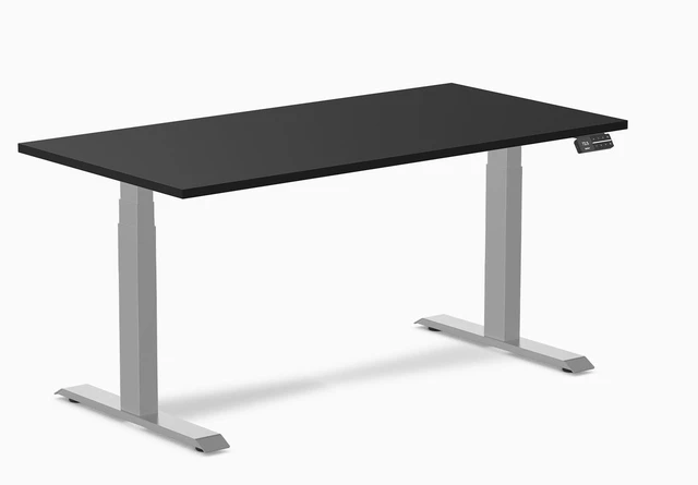 Main image of Desky Alpha Dual Sit Stand Gaming Desk - Straight Edge / 59.1 x 29.5 in / Gray