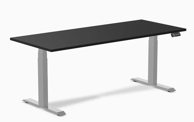 Main image of Desky Alpha Dual Sit Stand Gaming Desk - Straight Edge / 70.9 x 29.5 in / Gray