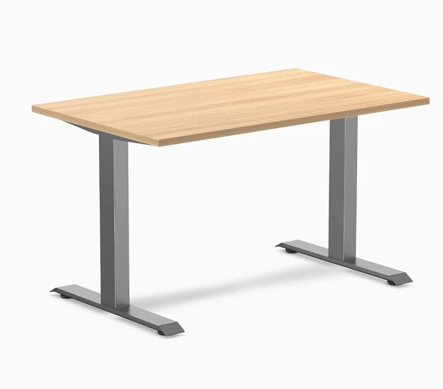 Main image of Desky Zero Laminate Office Desk - Sublime Teak / 47.2 x 29.5 in / Space Gray