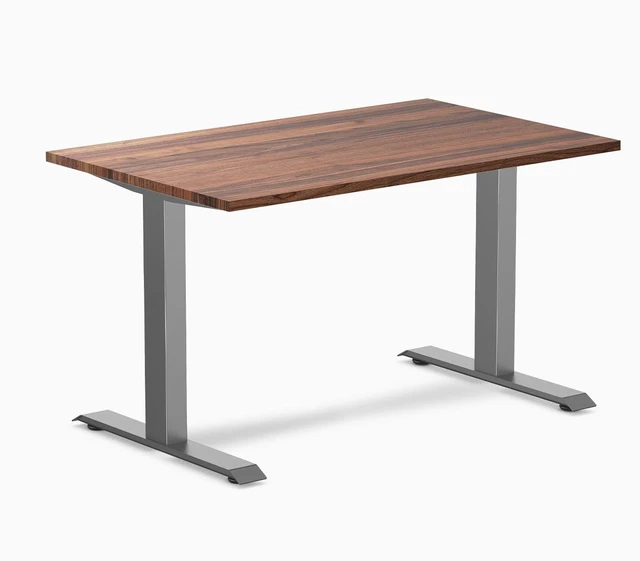 Main image of Desky Zero Hardwood Office Desk - Walnut / 48 x 30 in / Space Gray