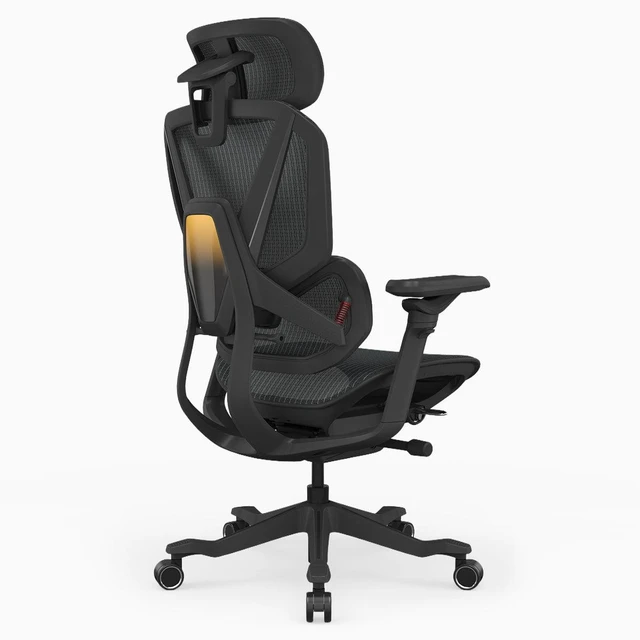 Alt view image 3 of 5 - Desky Contourra Ergonomic Mesh Chair - Black / Without Footrest