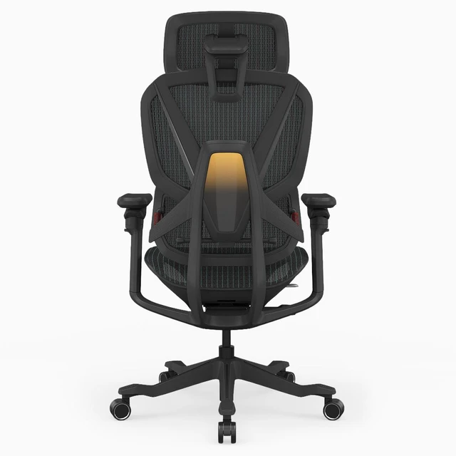 Alt view image 4 of 5 - Desky Contourra Ergonomic Mesh Chair - Black / Without Footrest