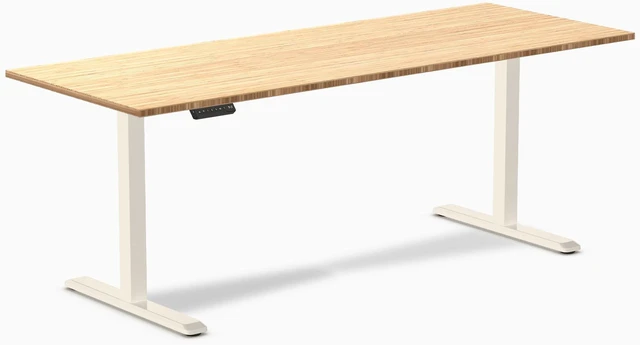 Main image of Desky Single Sit Stand Desk - Bamboo / 78.7 x 29.5 in / Wheat