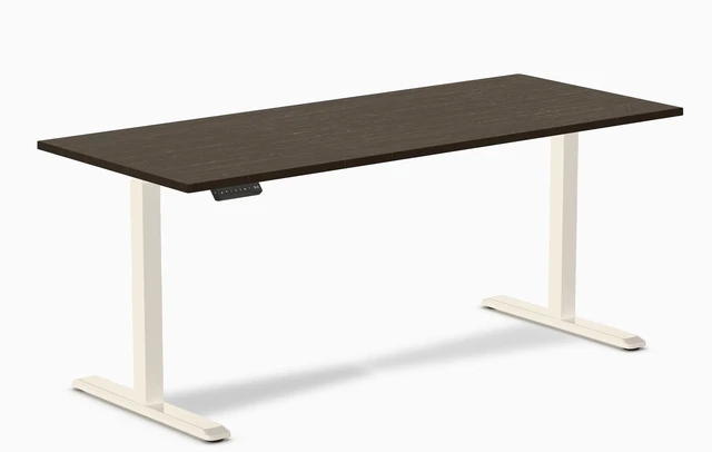Main image of Desky Single Sit Stand Desk - Dark Bamboo / 70.9 x 29.5 in / Wheat