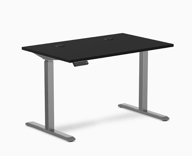 Main image of Desky Single Sit Stand Gaming Desk - Black / 47.2 x 29.5 in / Space Gray