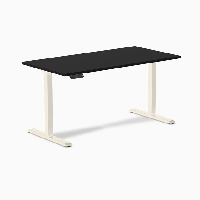 Alt view image 8 of 8 - Desky Single Sit Stand Desk - Black / 59.1 x 29.5 inches / Wheat