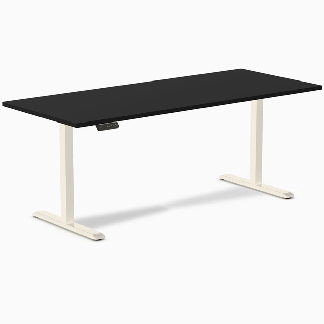 Alt view image 8 of 8 - Desky Single Sit Stand Desk - Black / 78.7 x 29.5 inches / Wheat