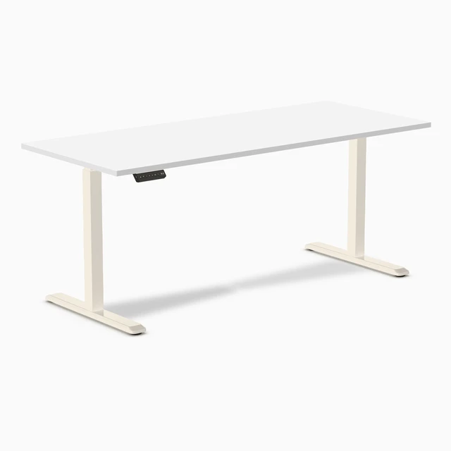 Alt view image 8 of 8 - Desky Single Sit Stand Desk - White / 70.9 x 29.5 inches / Wheat