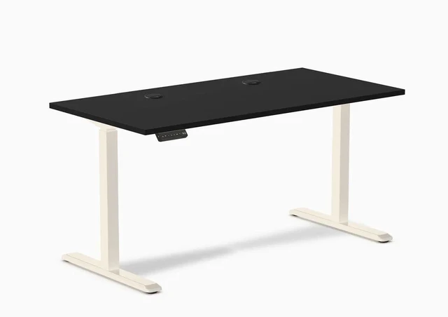 Main image of Desky Single Sit Stand Gaming Desk - Black / 59.1 x 29.5 in / Wheat