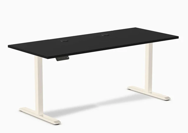 Main image of Desky Single Sit Stand Gaming Desk - Black / 70.9 x 29.5 in / Wheat