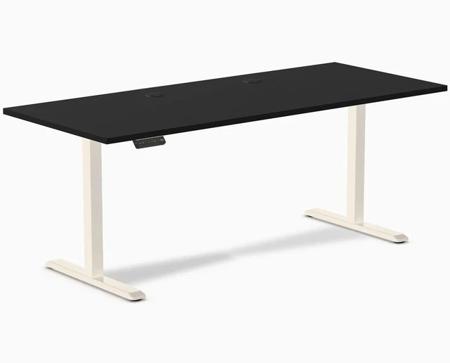 Main image of Desky Single Sit Stand Gaming Desk - Black / 78.7 x 29.5 in / Wheat