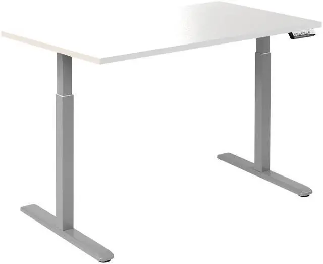 Alt view image 8 of 14 - Desky Single Sit Stand Desk - White / 59"x29.5" / Gray