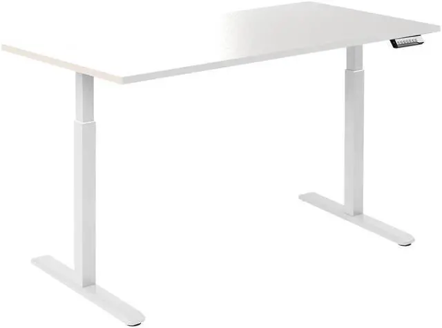 Alt view image 9 of 14 - Desky Single Sit Stand Desk - White / 59"x29.5" / Gray