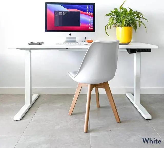 Alt view image 10 of 14 - Desky Single Sit Stand Desk - White / 59"x29.5" / Gray
