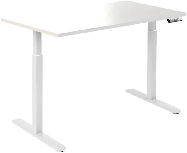 Alt view image 12 of 14 - Desky Single Sit Stand Gaming Desk - White / 47.2" x 29.5" / Black