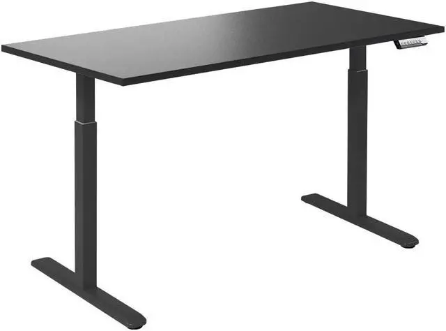 Alt view image 10 of 14 - Desky Single Sit Stand Gaming Desk - White / 59.1 x 29.5 in / Black