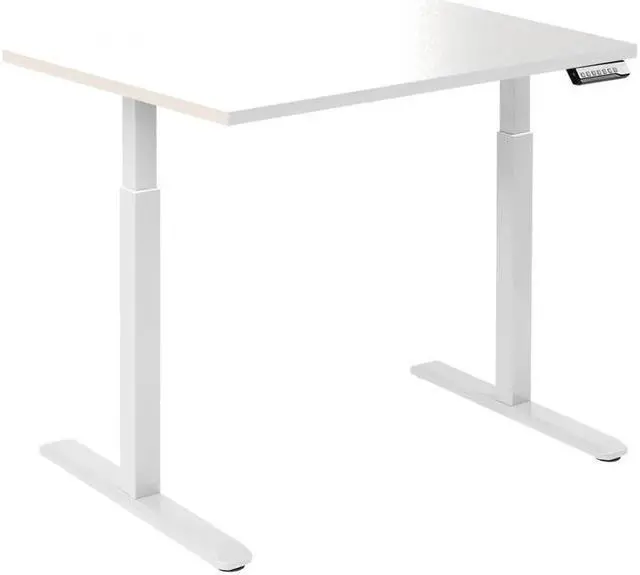 Alt view image 11 of 14 - Desky Single Sit Stand Gaming Desk - White / 59.1 x 29.5 in / Black