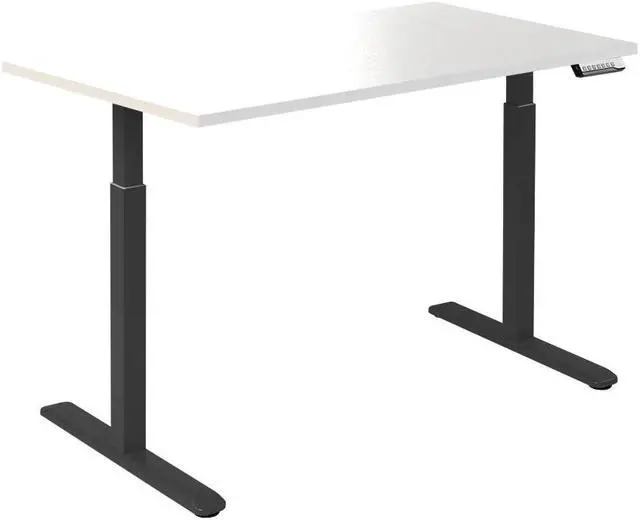 Alt view image 8 of 14 - Desky Single Sit Stand Desk - White / 59 x 29.5 in / Black
