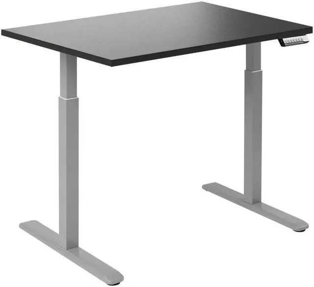 Alt view image 8 of 14 - Desky Single Sit Stand Gaming Desk - Black / 47.2" x 29.5" / Gray