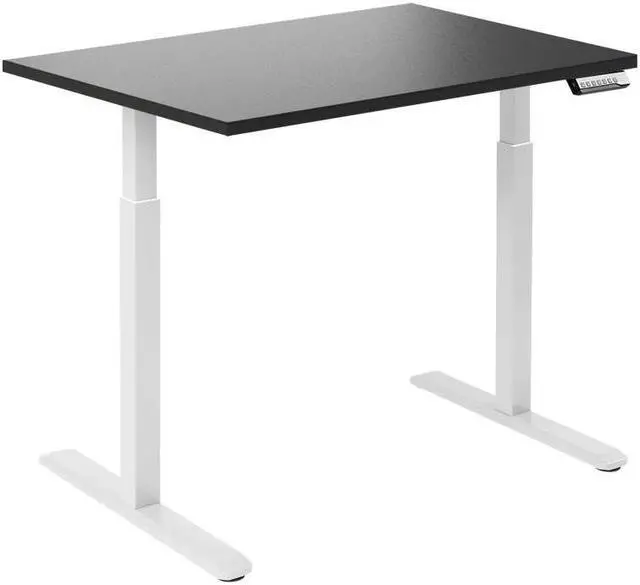 Alt view image 8 of 14 - Desky Single Sit Stand Gaming Desk - Black / 47.2" x 29.5" / White