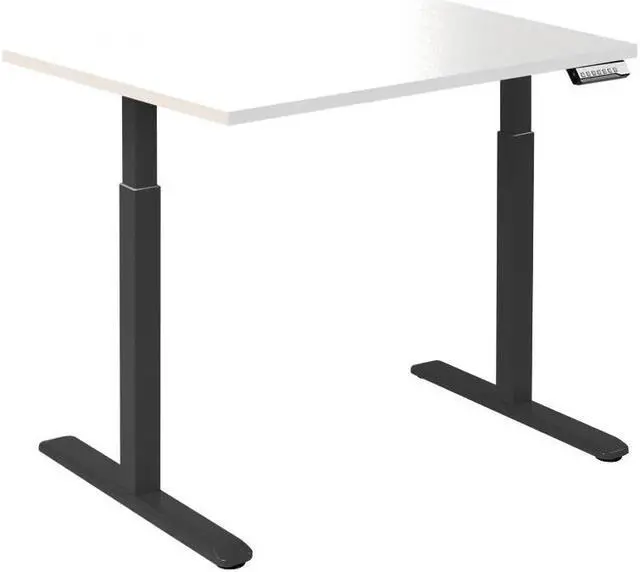 Alt view image 8 of 14 - Desky Single Sit Stand Gaming Desk - White / 47.2" x 29.5" / Black