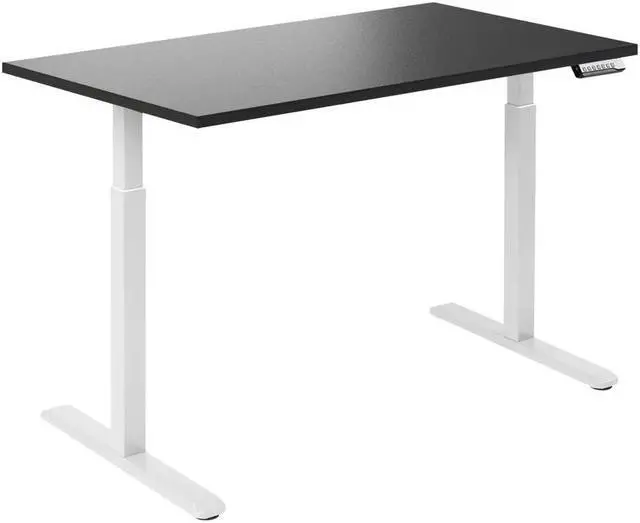 Alt view image 8 of 14 - Desky Single Sit Stand Gaming Desk - Black / 59.1" x 29.5" / White