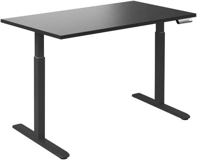 Alt view image 8 of 14 - Desky Single Sit Stand Gaming Desk - Black / 59.1" x 29.5" / Black
