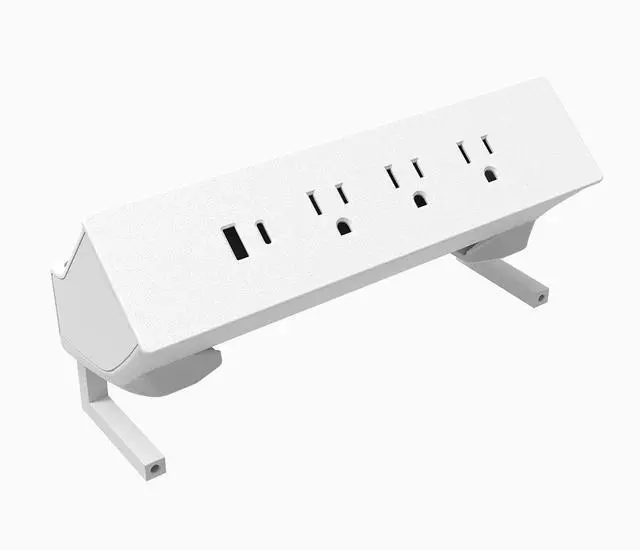 Main image of Desky On Desk Power Rail - White / Connecting Junction