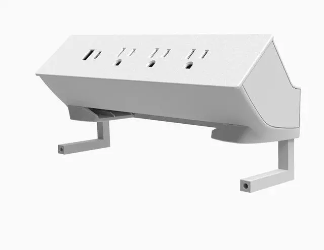 Alt view image 6 of 7 - Desky On Desk Power Rail - White / Connecting Junction