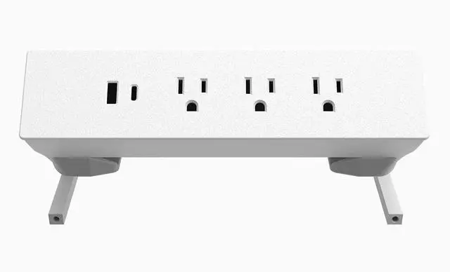 Alt view image 7 of 7 - Desky On Desk Power Rail - White / Connecting Junction