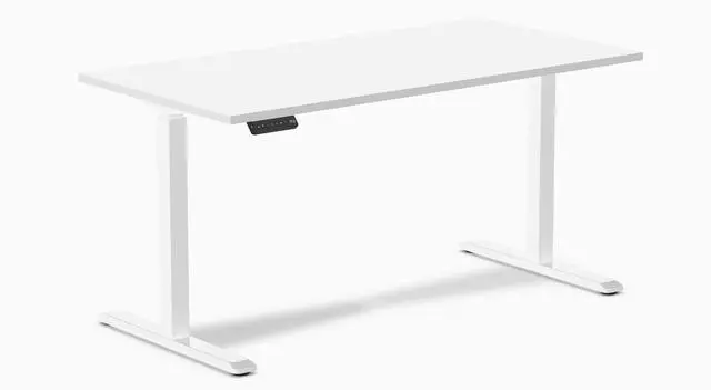 Alt view image 2 of 14 - Desky Single Sit Stand Gaming Desk - White / 59.1" x 29.5" / White